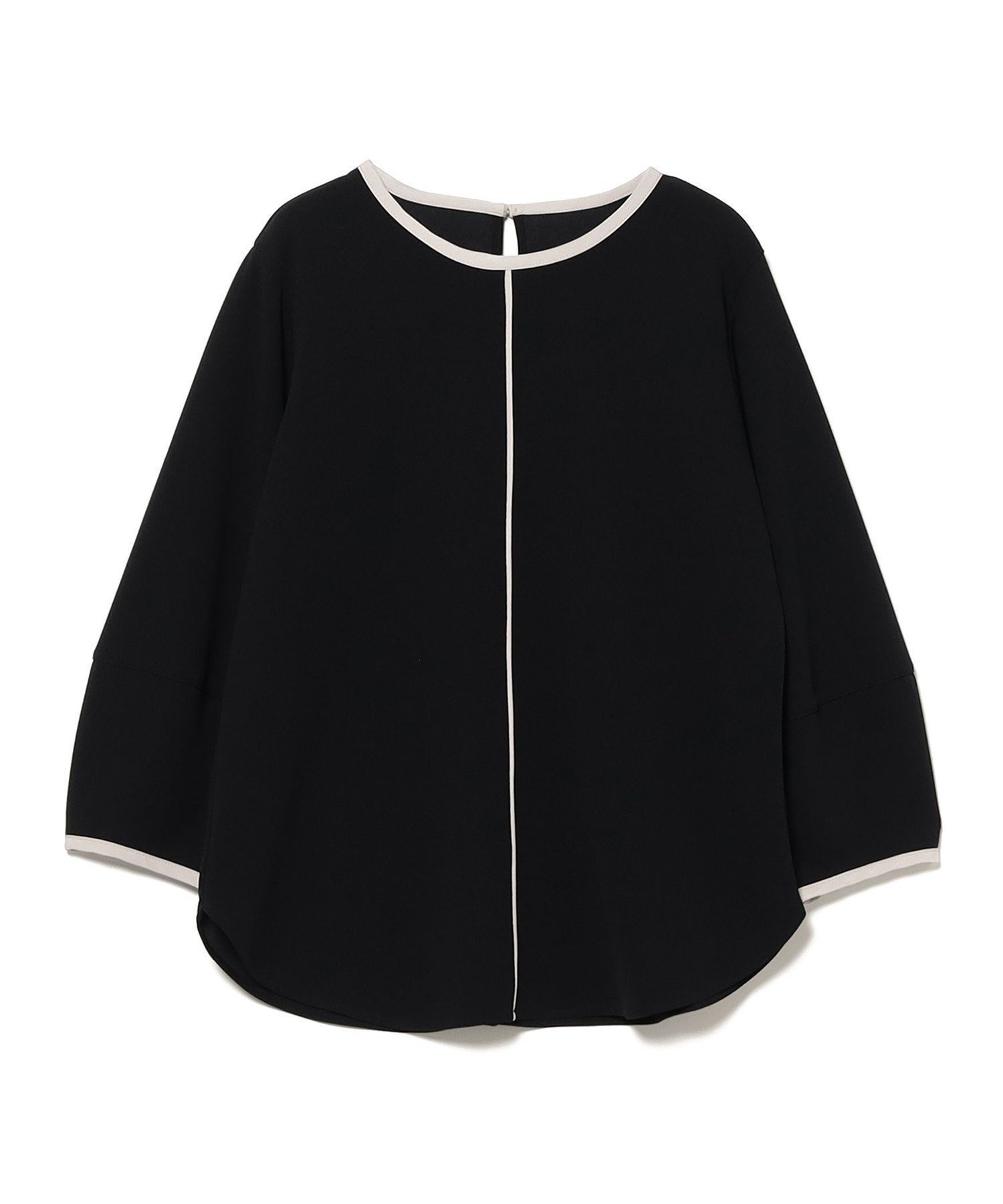 【ビームス ハート/BEAMS HEART】のバイカラー ライン プルオーバー インテリア・キッズ・メンズ・レディースファッション・服の通販 founy(ファニー) 　ファッション　Fashion　レディースファッション　Fashion for Women　トップス・カットソー　Cut & Sew Tops　カジュアルプルオーバー・ニットトップス　Pullovers & Knit Tops / Casual Pullovers　シンプル　Simple, Minimal　ジョーゼット　Georgette, Semi-Sheer Fabric　ストレート　Straight, Straight Cut　タイトスカート　Pencil Skirt, Tight Skirt　ドレープ　Drape, Draping Fabric　パイピング　Piping, Trim Design　フレア　Flare, Flared　無地　Plain, Solid Color　エレガント 上品　Elegant　NAVY|ID: prp329100004786912 ipo3291000000034972308