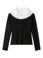 【セルフォード/CELFORD】のシャツレイヤードニットプルオーバー 人気、トレンドファッション・服の通販 founy(ファニー) ファッション Fashion レディースファッション Fashion for Women トップス・カットソー Cut & Sew Tops ニット Knit Tops & Sweaters シャツ・ブラウス・オフィスカジュアル Elegant Blouses & Button-Ups カジュアルプルオーバー・ニットトップス Pullovers & Knit Tops / Casual Pullovers スマート Smart, Elegant thumbnail BLK[009]|ID: prp329100004786948 ipo3291000000035022151