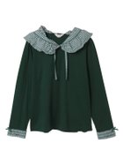 【ピンクハウス/PINK HOUSE】のギンガムチェックフリル襟使いカットソー 人気、トレンドファッション・服の通販 founy(ファニー) ファッション Fashion レディースファッション Fashion for Women トップス・カットソー Cut & Sew Tops カットソー・ベーシックTシャツ Cut-and-Sewn Tops / Stretch Tees & Basics インナー Innerwear カットソー Cut and Sewn Top ギンガム Gingham, Gingham Fabric シルケット Silket, Silky Cotton チェック Check, Plaid, Tartan バランス Balance, Style Balance パッチワーク Patchwork, Mixed Fabric フリル Frill, Ruffle プリント Print, Printed Pattern リボン Ribbon, Bow エレガント 上品 Elegant thumbnail グリーン|ID: prp329100004787198 ipo3291000000034929661