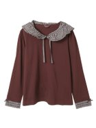 【ピンクハウス/PINK HOUSE】のギンガムチェックフリル襟使いカットソー 人気、トレンドファッション・服の通販 founy(ファニー) ファッション Fashion レディースファッション Fashion for Women トップス・カットソー Cut & Sew Tops カットソー・ベーシックTシャツ Cut-and-Sewn Tops / Stretch Tees & Basics インナー Innerwear カットソー Cut and Sewn Top ギンガム Gingham, Gingham Fabric シルケット Silket, Silky Cotton チェック Check, Plaid, Tartan バランス Balance, Style Balance パッチワーク Patchwork, Mixed Fabric フリル Frill, Ruffle プリント Print, Printed Pattern リボン Ribbon, Bow エレガント 上品 Elegant thumbnail チョコレート|ID: prp329100004787198 ipo3291000000034929663