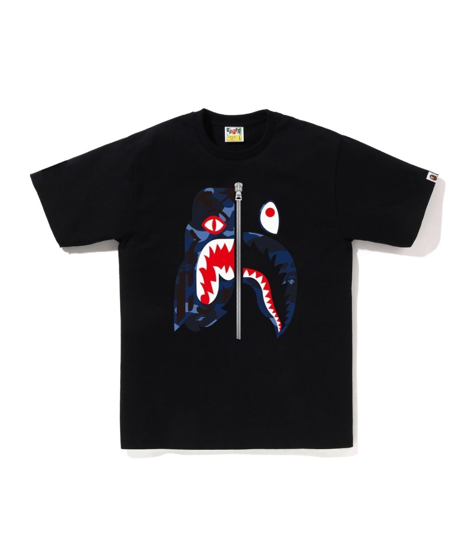 【ア ベイシング エイプ/A BATHING APE】のCOLOR CAMO TIGER SHARK TEE インテリア・キッズ・メンズ・レディースファッション・服の通販 founy(ファニー) 　ファッション　Fashion　レディースファッション　Fashion for Women　インナー　Innerwear　ショート　Short, Short Length　スリーブ　Sleeve, Long Sleeve / Short Sleeve　フロント　Front, Front Design　プリント　Print, Printed Pattern　モチーフ　Motif, Design Theme　ラバー　Rubber, Rubber Sole　BK×NY|ID: prp329100004787223 ipo3291000000034899884