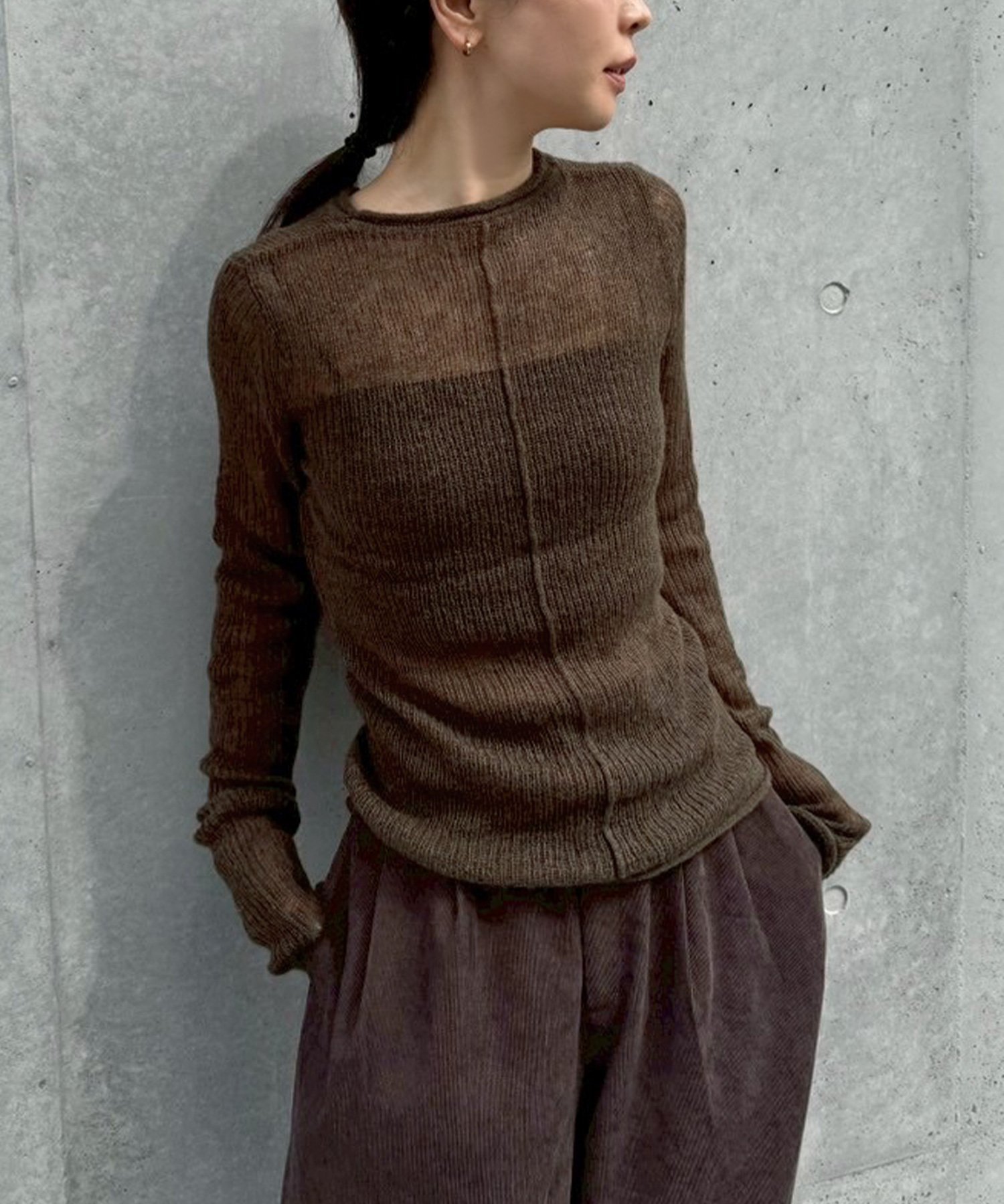 【セレクトモカ/SELECT MOCA】の【人気インフルエンサーコラボbySON】センターラインシアーニット インテリア・キッズ・メンズ・レディースファッション・服の通販 founy(ファニー) ファッション Fashion レディースファッション Fashion for Women トップス・カットソー Cut & Sew Tops ニット Knit Tops & Sweaters おすすめ Recommended / Our Picks シアー Sheer, See-Through シンプル Simple, Minimal センター Center, Center Line ビスチェ Bustier, Corset Top フィット Fit, Slim Fit エレガント 上品 Elegant 人気 Popular, Best Seller ブラウン-800|ID: prp329100004787237 ipo3291000000034812857