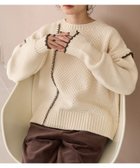 【コーエン/COEN】の配色ステッチパッチワークニット 人気、トレンドファッション・服の通販 founy(ファニー) ファッション Fashion レディースファッション Fashion for Women トップス・カットソー Cut & Sew Tops ニット Knit Tops & Sweaters 切替 Switching, Contrast Panel デニム Denim, Jeans Material パッチワーク Patchwork, Mixed Fabric フェミニン Feminine, Girly ボトム Bottoms, Lower Wear リラックス Relax, Relaxed Fit おすすめ Recommended / Our Picks thumbnail OFF WHITE|ID: prp329100004787245 ipo3291000000035012727