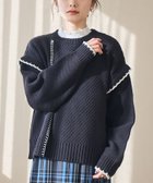 【コーエン/COEN】の配色ステッチパッチワークニット 人気、トレンドファッション・服の通販 founy(ファニー) ファッション Fashion レディースファッション Fashion for Women トップス・カットソー Cut & Sew Tops ニット Knit Tops & Sweaters 切替 Switching, Contrast Panel デニム Denim, Jeans Material パッチワーク Patchwork, Mixed Fabric フェミニン Feminine, Girly ボトム Bottoms, Lower Wear リラックス Relax, Relaxed Fit おすすめ Recommended / Our Picks thumbnail BLACK|ID: prp329100004787245 ipo3291000000035012728