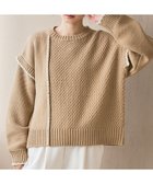 【コーエン/COEN】の配色ステッチパッチワークニット 人気、トレンドファッション・服の通販 founy(ファニー) ファッション Fashion レディースファッション Fashion for Women トップス・カットソー Cut & Sew Tops ニット Knit Tops & Sweaters 切替 Switching, Contrast Panel デニム Denim, Jeans Material パッチワーク Patchwork, Mixed Fabric フェミニン Feminine, Girly ボトム Bottoms, Lower Wear リラックス Relax, Relaxed Fit おすすめ Recommended / Our Picks thumbnail BEIGE|ID: prp329100004787245 ipo3291000000035012729
