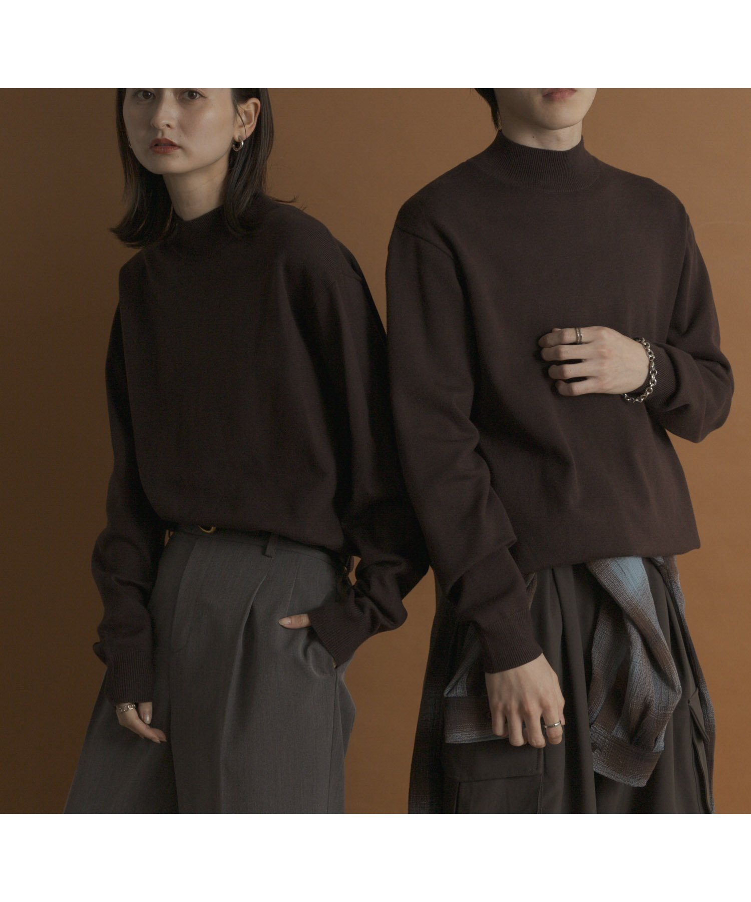 【センスオブプレイス/SENSE OF PLACE by URBAN RESEARCH / MEN】の『一部WEB限定カラー』『洗濯可/毛玉防止』ストレッチモックネックニット インテリア・キッズ・メンズ・レディースファッション・服の通販 founy(ファニー) ファッション Fashion メンズファッション Fashion for Men インナー Innerwear シンプル Simple, Minimal ジャケット Jacket, Outerwear スラックス Slacks, Dress Pants デニム Denim, Jeans Material A/W・秋冬 Autumn/Winter 冬 Winter / This Winter 2025年 2025 2025-2026秋冬・A/W Autumn/Winter 2025–26 AW25–26 BROWN|ID: prp329100004787261 ipo3291000000034746684