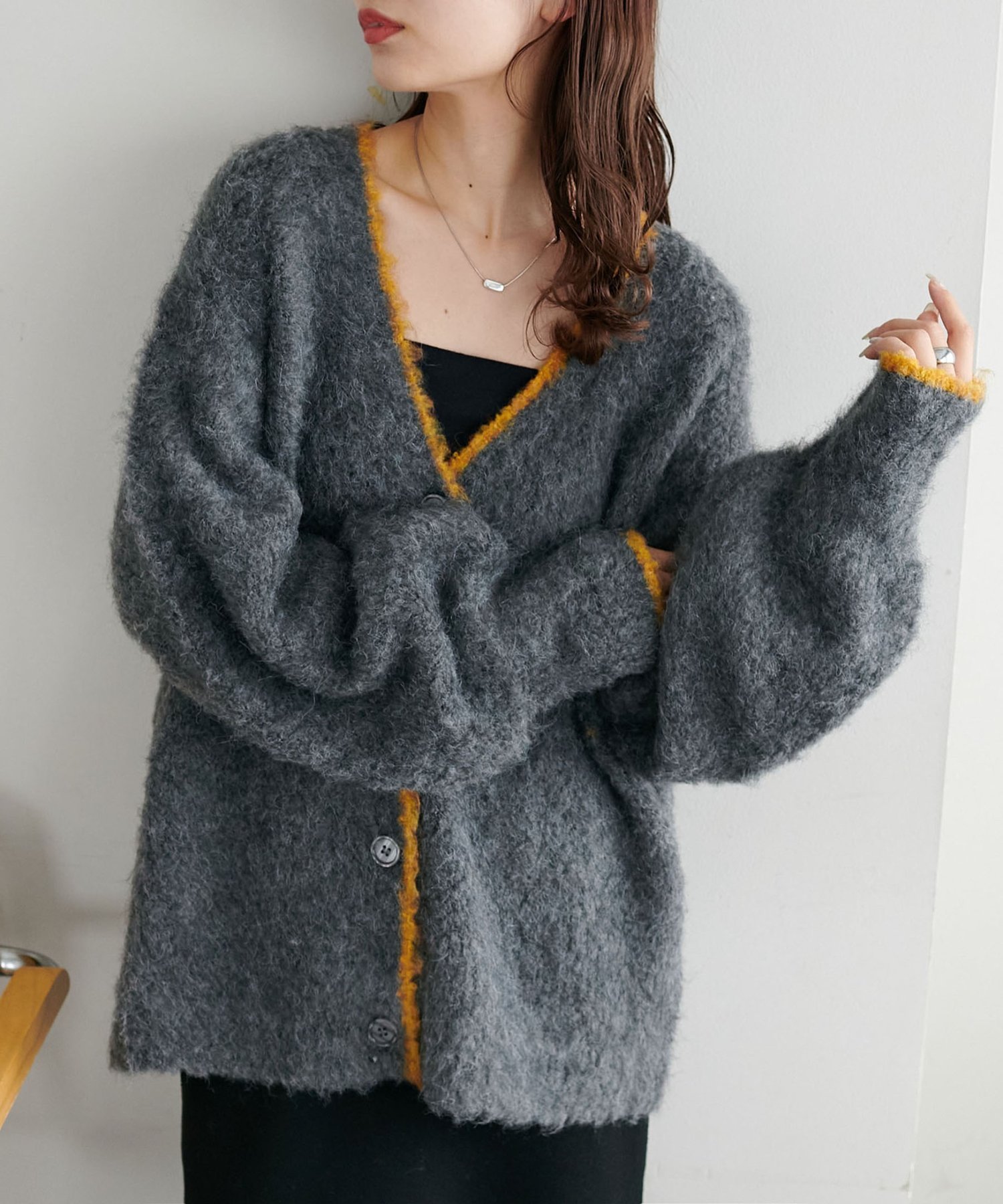 【ディスコート/Discoat】の【新色追加!/WEB限定】MIXブークレシャギー配色Vネックカーディガン インテリア・キッズ・メンズ・レディースファッション・服の通販 founy(ファニー) 　ファッション　Fashion　レディースファッション　Fashion for Women　トップス・カットソー　Cut & Sew Tops　カーディガン・羽織り　Layered Style Cardigans　Vネックトップス　V-Neck Tops / V-Cut Neckline Shirts　カーディガン　Cardigan, Knitwear　キャミソール　Camisole, Spaghetti Strap Top　吸水　Absorbent, Quick-Dry　スラックス　Slacks, Dress Pants　タンク　Tank Top, Sleeveless Top　タートル　Turtleneck, Turtle Collar　デニム　Denim, Jeans Material　ミックス　Mix, Mixed Style　A/W・秋冬　Autumn/Winter　おすすめ　Recommended / Our Picks　グレーその他1|ID: prp329100004787264 ipo3291000000035171046