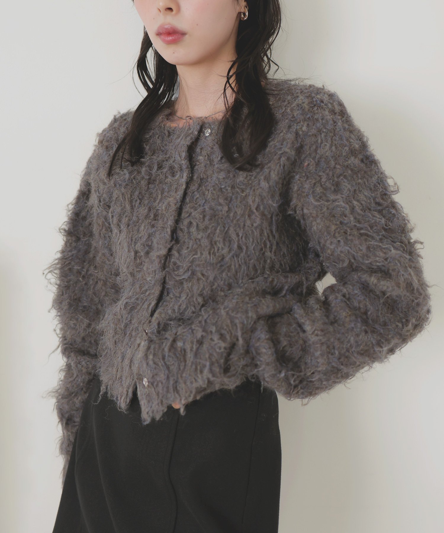 【リアン/Lian】のミックスシャギーニットカーディガン インテリア・キッズ・メンズ・レディースファッション・服の通販 founy(ファニー) 　ファッション　Fashion　レディースファッション　Fashion for Women　トップス・カットソー　Cut & Sew Tops　ニット　Knit Tops & Sweaters　カーディガン・羽織り　Layered Style Cardigans　ブラウン|ID: prp329100004787274 ipo3291000000034789783