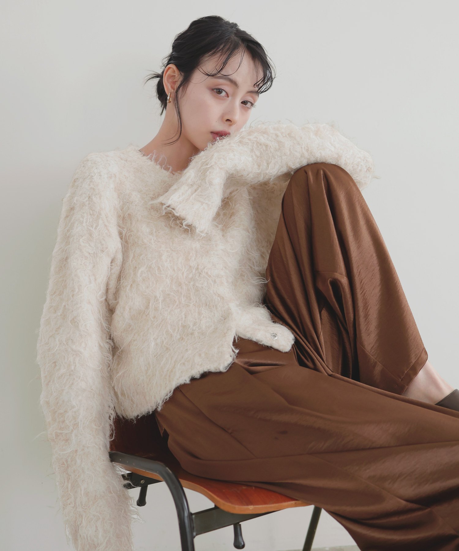 【リアン/Lian】のミックスシャギーニットカーディガン インテリア・キッズ・メンズ・レディースファッション・服の通販 founy(ファニー) 　ファッション　Fashion　レディースファッション　Fashion for Women　トップス・カットソー　Cut & Sew Tops　ニット　Knit Tops & Sweaters　カーディガン・羽織り　Layered Style Cardigans　アイボリー|ID: prp329100004787274 ipo3291000000034789786