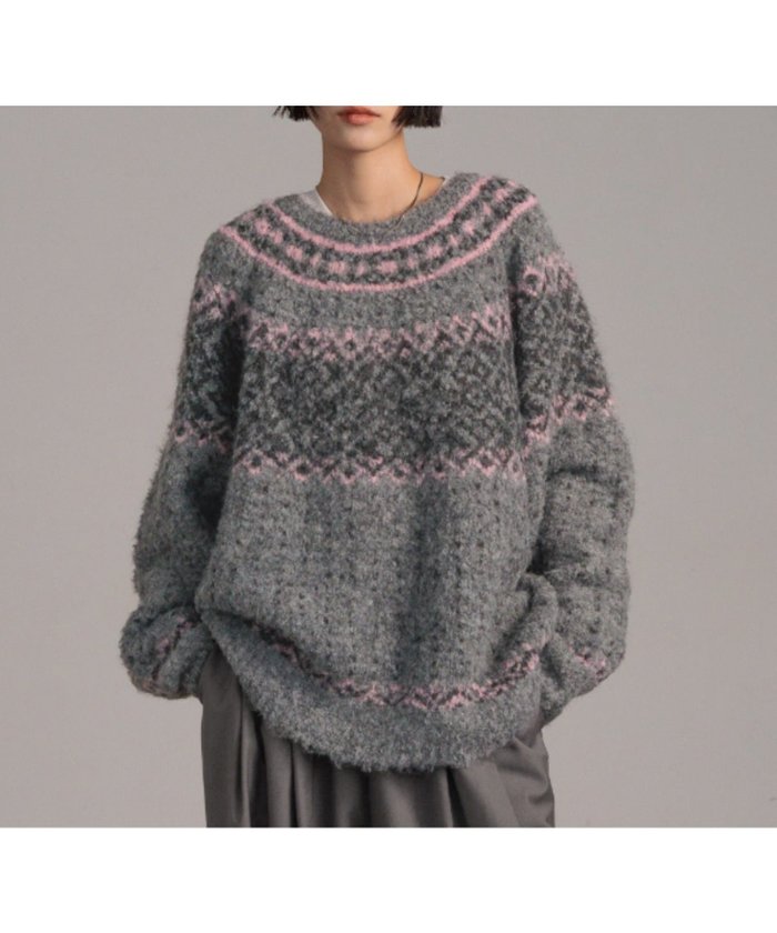 【ローリーズファーム/LOWRYS FARM】のノルディックニットプルオーバーLS インテリア・キッズ・メンズ・レディースファッション・服の通販 founy(ファニー) https://founy.com/ ファッション Fashion レディースファッション Fashion for Women トップス・カットソー Cut & Sew Tops ニット Knit Tops & Sweaters カジュアルプルオーバー・ニットトップス Pullovers & Knit Tops / Casual Pullovers おすすめ Recommended / Our Picks ボトム Bottoms, Lower Wear ループ Loop, Loop Knit ロング Long, Long-Length |ID: prp329100004787361 ipo3291000000035012145