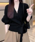 【ミニミニストア/miniministore】のニットトップス カシュクールニット 韓国 人気、トレンドファッション・服の通販 founy(ファニー) ファッション Fashion レディースファッション Fashion for Women トップス・カットソー Cut & Sew Tops ニット Knit Tops & Sweaters アクリル Acrylic Material ショルダー Shoulder, Shoulder Strap ドロップ Drop Shoulder, Dropped Style エレガント 上品 Elegant 無地 Plain, Solid Color A/W・秋冬 Autumn/Winter thumbnail ブラック|ID: prp329100004787375 ipo3291000000034928565