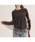 【フリークスストア/FREAK'S STORE】のベロアジャージ チュールドッキングトップス 25AW 人気、トレンドファッション・服の通販 founy(ファニー) ファッション Fashion レディースファッション Fashion for Women トップス・カットソー Cut & Sew Tops ベロアトップス Velour Tops / Velvet-Look Items 2025年 2025 2025-2026秋冬・A/W Autumn/Winter 2025–26 AW25–26 冬 Winter / This Winter コンパクト Compact, Small Size ストレッチ Stretch, Stretchy Fabric チュール Tulip, Tulip Motif ドッキング Docking, Mixed Material フェミニン Feminine, Girly フリル Frill, Ruffle ベロア Velour, Soft Velvet エレガント 上品 Elegant A/W・秋冬 Autumn/Winter thumbnail ブラウン|ID: prp329100004787399 ipo3291000000035014593