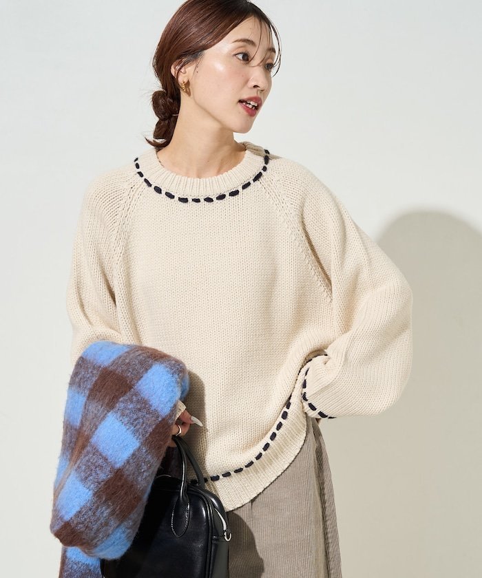 【フリークスストア/FREAK'S STORE】のハンドステッチ クルーネック プルオーバー【限定展開】 25AW インテリア・キッズ・メンズ・レディースファッション・服の通販 founy(ファニー) ファッション Fashion レディースファッション Fashion for Women トップス・カットソー Cut & Sew Tops カジュアルプルオーバー・ニットトップス Pullovers & Knit Tops / Casual Pullovers シンプル Simple, Minimal スニーカー Sneakers, Trainers デニム Denim, Jeans Material ハンド Hand, Handmade ベーシック Basic, Essential リラックス Relax, Relaxed Fit A/W・秋冬 Autumn/Winter 冬 Winter / This Winter おすすめ Recommended / Our Picks 2025年 2025 2025-2026秋冬・A/W Autumn/Winter 2025–26 AW25–26 ナチュラル|ID: prp329100004787403 ipo3291000000034844068