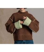 【ローリーズファーム/LOWRYS FARM】のバイカラーハイネックニットプルオーバーLS ブラウン×グリーン|ID:prp329100004787408