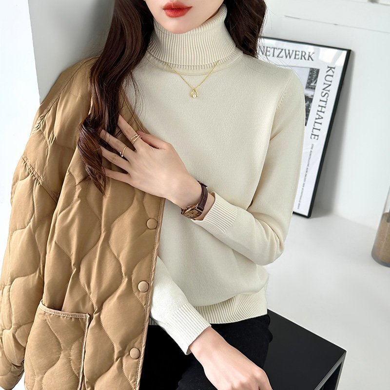 【ココモモ/COCOMOMO】のタートルネック ニット きれいめニットトップス セーター レディース 長袖 インテリア・キッズ・メンズ・レディースファッション・服の通販 founy(ファニー) 　ファッション　Fashion　レディースファッション　Fashion for Women　トップス・カットソー　Cut & Sew Tops　ニット　Knit Tops & Sweaters　タートルネック・ハイネックトップス　Turtlenecks & High-Neck Tops　アクリル　Acrylic Material　オレンジ　Orange　ストレッチ　Stretch, Stretchy Fabric　セーター　Sweater, Knitwear　タートルネック　Turtleneck, High Neck　ベーシック　Basic, Essential　ロング　Long, Long-Length　A/W・秋冬　Autumn/Winter　長袖　Long Sleeve, Full Sleeve　ベージュ|ID: prp329100004787427 ipo3291000000034929085