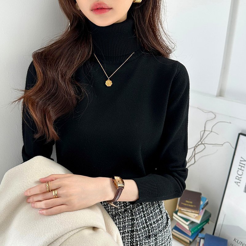 【ココモモ/COCOMOMO】のタートルネック ニット きれいめニットトップス セーター レディース 長袖 インテリア・キッズ・メンズ・レディースファッション・服の通販 founy(ファニー) 　ファッション　Fashion　レディースファッション　Fashion for Women　トップス・カットソー　Cut & Sew Tops　ニット　Knit Tops & Sweaters　タートルネック・ハイネックトップス　Turtlenecks & High-Neck Tops　アクリル　Acrylic Material　オレンジ　Orange　ストレッチ　Stretch, Stretchy Fabric　セーター　Sweater, Knitwear　タートルネック　Turtleneck, High Neck　ベーシック　Basic, Essential　ロング　Long, Long-Length　A/W・秋冬　Autumn/Winter　長袖　Long Sleeve, Full Sleeve　ブラック|ID: prp329100004787427 ipo3291000000034929087