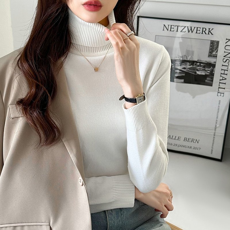 【ココモモ/COCOMOMO】のタートルネック ニット きれいめニットトップス セーター レディース 長袖 インテリア・キッズ・メンズ・レディースファッション・服の通販 founy(ファニー) 　ファッション　Fashion　レディースファッション　Fashion for Women　トップス・カットソー　Cut & Sew Tops　ニット　Knit Tops & Sweaters　タートルネック・ハイネックトップス　Turtlenecks & High-Neck Tops　アクリル　Acrylic Material　オレンジ　Orange　ストレッチ　Stretch, Stretchy Fabric　セーター　Sweater, Knitwear　タートルネック　Turtleneck, High Neck　ベーシック　Basic, Essential　ロング　Long, Long-Length　A/W・秋冬　Autumn/Winter　長袖　Long Sleeve, Full Sleeve　ホワイト|ID: prp329100004787427 ipo3291000000034929090