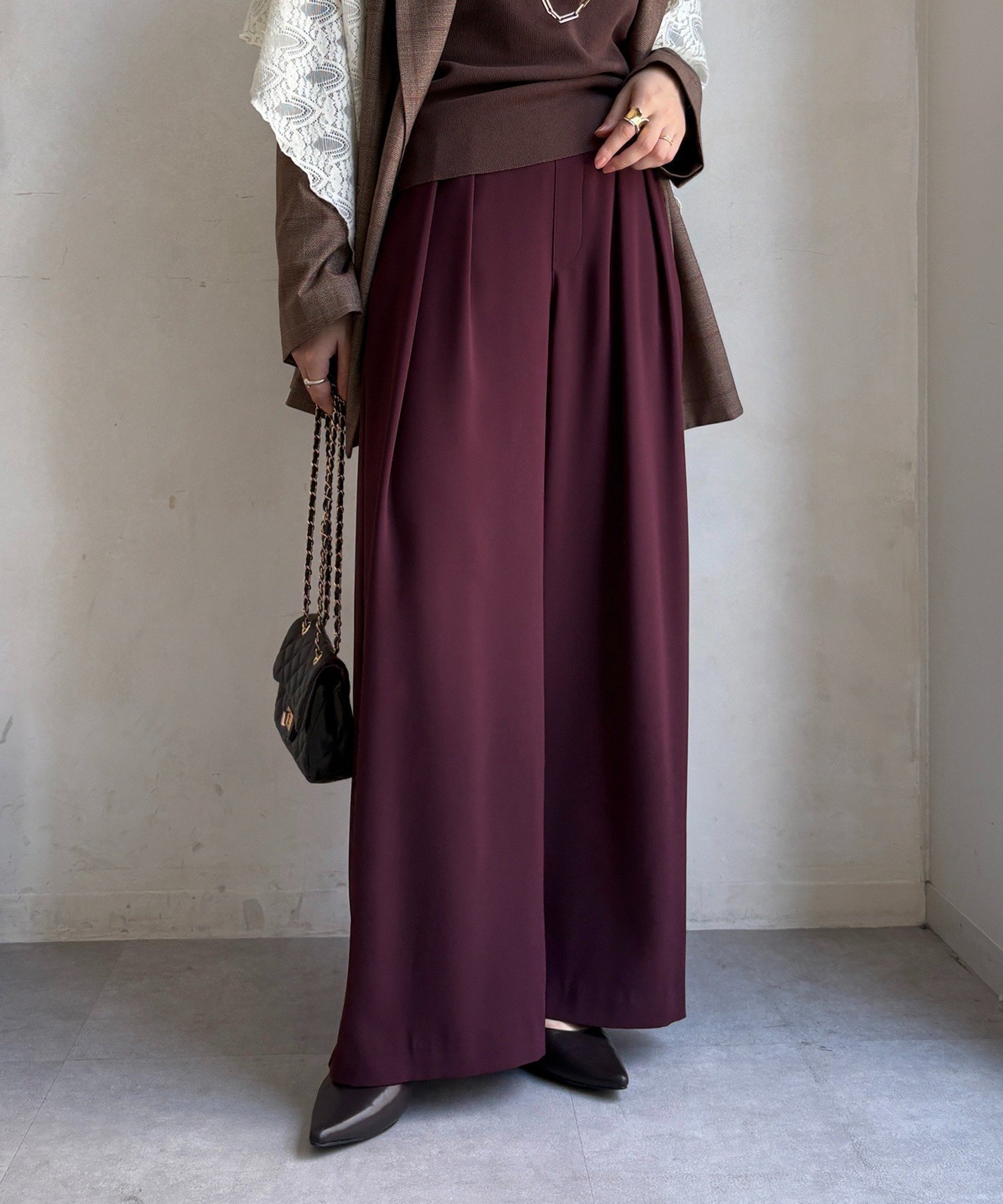 【ドゥドゥ/DouDou】の【累計販売数3万枚突破/20色4サイズ展開!】タックワイドパンツ インテリア・キッズ・メンズ・レディースファッション・服の通販 founy(ファニー) 　ファッション　Fashion　レディースファッション　Fashion for Women　パンツ　Pants & Trousers　スマート　Smart, Elegant　雑誌　Magazine, Fashion Magazine　フロント　Front, Front Design　A/W・秋冬　Autumn/Winter　冬　Winter / This Winter　再入荷　Restock / Back in Stock　2025年　2025　2025-2026秋冬・A/W　Autumn/Winter 2025–26 AW25–26　ボルドー|ID: prp329100004787432 ipo3291000000035648615