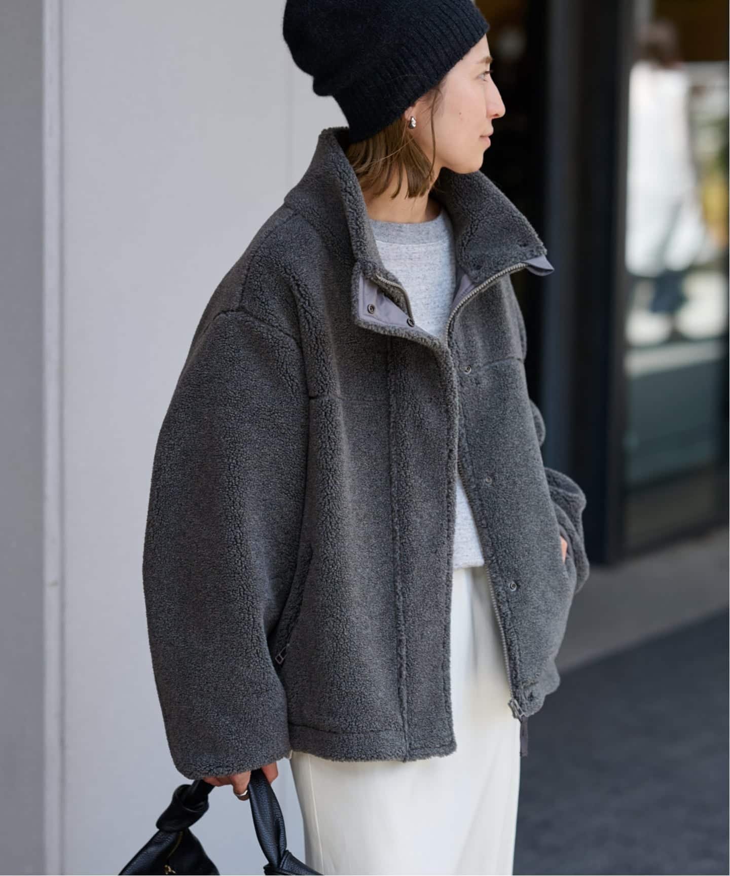 【フレームワーク/FRAMeWORK】の≪追加≫ウールボアスタンドブルゾン3 インテリア・キッズ・メンズ・レディースファッション・服の通販 founy(ファニー) 　ファッション　Fashion　レディースファッション　Fashion for Women　アウター　Coat / Outerwear Collection　ブルゾンジャケット・スポーティアウター　Blouson Jackets　スタンド　Stand Collar, Upright Stand　ストレート　Straight, Straight Cut　スポーティ　Sporty, Casual Athletic　フォルム　Silhouette, Form　ブルゾン　Blouson, Bomber Jacket　冬　Winter / This Winter　グレー|ID: prp329100004787443 ipo3291000000034999338