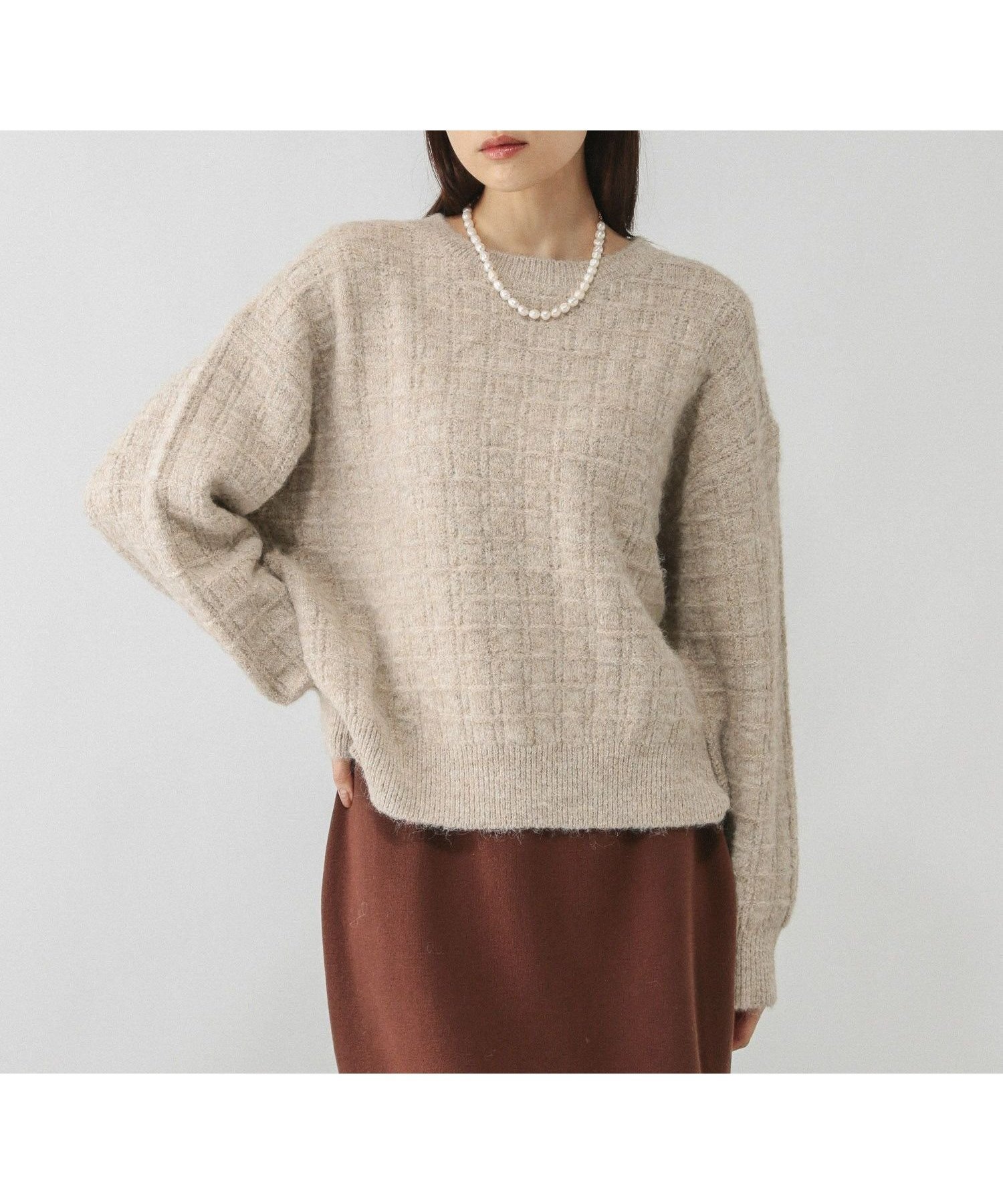 【グローバルワーク/GLOBAL WORK】のモヘヤタッチ編み柄クループルオーバー/581175 インテリア・キッズ・メンズ・レディースファッション・服の通販 founy(ファニー) 　ファッション　Fashion　レディースファッション　Fashion for Women　トップス・カットソー　Cut & Sew Tops　カジュアルプルオーバー・ニットトップス　Pullovers & Knit Tops / Casual Pullovers　おすすめ　Recommended / Our Picks　ボトム　Bottoms, Lower Wear　ミックス　Mix, Mixed Style　冬　Winter / This Winter　ベージュ51|ID: prp329100004787464 ipo3291000000034795537