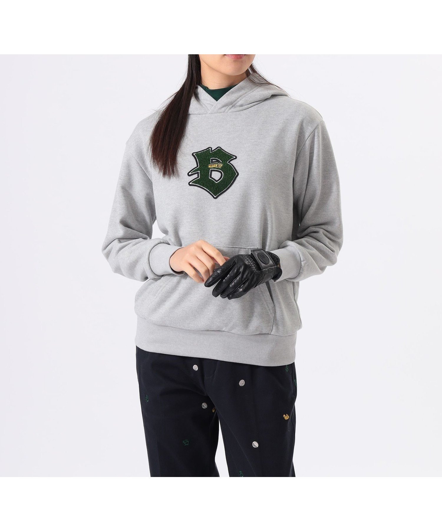 【ビームス ゴルフ/BEAMS GOLF】のWOMEN ORANGE LABEL / Bロゴワッペン 裏毛 パーカー(吸水速乾・UVカット) インテリア・キッズ・メンズ・レディースファッション・服の通販 founy(ファニー) 　ファッション　Fashion　レディースファッション　Fashion for Women　トップス・カットソー　Cut & Sew Tops　レディースパーカー・カジュアルフーディー　Casual Hoodies & Sweatshirts　アウトドア　Outdoor Clothing　吸水　Absorbent, Quick-Dry　シンプル　Simple, Minimal　スマート　Smart, Elegant　パターン　Pattern, Design Print　パーカー　Hoodie, Parka　ポケット　Pocket, Pocket Detail　モチーフ　Motif, Design Theme　無地　Plain, Solid Color　ロング　Long, Long-Length　ゴルフ　Golf　GREY|ID: prp329100004787470 ipo3291000000035143902