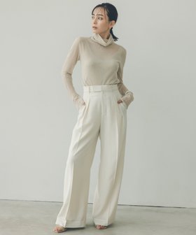 【アニュアンス/anuans】のツータックワイドパンツ 人気、トレンドファッション・服の通販 founy(ファニー) ファッション Fashion レディースファッション Fashion for Women パンツ Pants & Trousers スーツ Suit, Formalwear パイピング Piping, Trim Design フロント Front, Front Design |ID:prp329100004787477