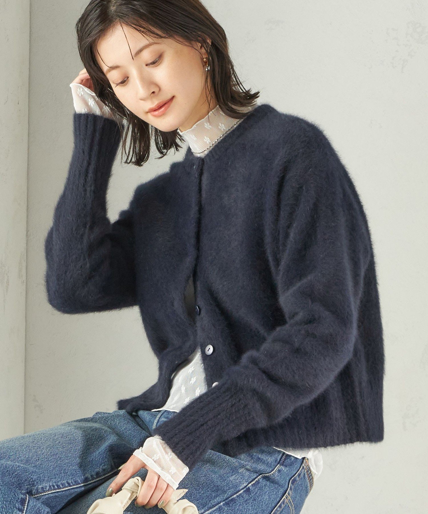 【シップス フォー ウィメン/SHIPS】の【一部WEB限定】 手洗い可能 フォックス クルーネック ニット カーディガン インテリア・キッズ・メンズ・レディースファッション・服の通販 founy(ファニー) ファッション Fashion レディースファッション Fashion for Women トップス・カットソー Cut & Sew Tops ニット Knit Tops & Sweaters カーディガン・羽織り Layered Style Cardigans カーディガン Cardigan, Knitwear コンパクト Compact, Small Size シンプル Simple, Minimal フォックス Fox, Fox Fur ベーシック Basic, Essential ボトム Bottoms, Lower Wear ポケット Pocket, Pocket Detail ミドル Middle Length, Mid Height エレガント 上品 Elegant 2025年 2025 2025-2026秋冬・A/W Autumn/Winter 2025–26 AW25–26 ネイビー|ID: prp329100004787512 ipo3291000000034773666