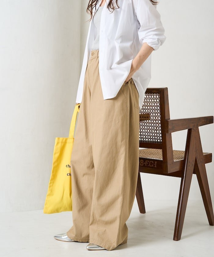 【フリークスストア/FREAK'S STORE】のイージー ボリューム バックツイル パンツ【限定展開】 25AW インテリア・キッズ・メンズ・レディースファッション・服の通販 founy(ファニー) 　ファッション　Fashion　レディースファッション　Fashion for Women　パンツ　Pants & Trousers　バッグ　Bags　キャップ　Cap, Baseball Cap　コンパクト　Compact, Small Size　巾着　Drawstring Bag, Kinchaku　シンプル　Simple, Minimal　スウェット / スエット　Sweatshirt, Sweatwear　ポケット　Pocket, Pocket Detail　ワイド　Wide, Wide Fit　ワーク　Workwear, Utility Style　A/W・秋冬　Autumn/Winter　冬　Winter / This Winter　おすすめ　Recommended / Our Picks　2025年　2025　2025-2026秋冬・A/W　Autumn/Winter 2025–26 AW25–26　ベージュ|ID: prp329100004787548 ipo3291000000035120040