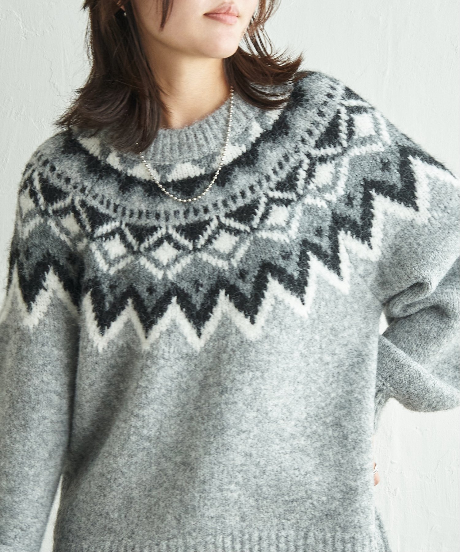 【ヴァンス エクスチェンジ/VENCE EXCHANGE】のノルディックニットプルオーバー インテリア・キッズ・メンズ・レディースファッション・服の通販 founy(ファニー) 　ファッション　Fashion　レディースファッション　Fashion for Women　トップス・カットソー　Cut & Sew Tops　ニット　Knit Tops & Sweaters　カジュアルプルオーバー・ニットトップス　Pullovers & Knit Tops / Casual Pullovers　おすすめ　Recommended / Our Picks　カーゴパンツ　Cargo Pants, Utility Pants　デニム　Denim, Jeans Material　ミニスカート　Mini Skirt, Short Skirt　ロング　Long, Long-Length　ワイド　Wide, Wide Fit　冬　Winter / This Winter　定番　Standard, Basic Item　グレー|ID: prp329100004787566 ipo3291000000034747988