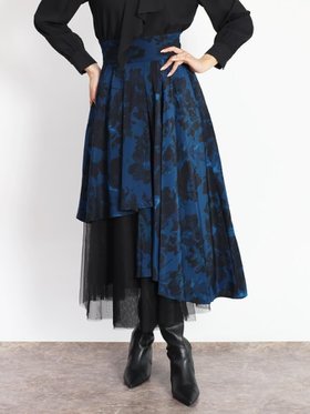 【ヴァン/Vin】のチュールレイヤードフラワースカート 人気、トレンドファッション・服の通販 founy(ファニー) ファッション Fashion レディースファッション Fashion for Women スカート Skirts アシンメトリー Asymmetrical Style コンパクト Compact, Small Size シャーリング Shirring, Ruched チュール Tulip, Tulip Motif バランス Balance, Style Balance フラワー Flower, Floral フレア Flare, Flared フロント Front, Front Design プリント Print, Printed Pattern ラップ Wrap, Wrap Design エレガント 上品 Elegant 人気 Popular, Best Seller |ID:prp329100004787620