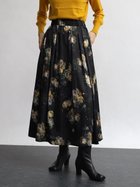 【ラシュッド/LASUD】のヴィンテージフラワープリントタックフレアスカート 人気、トレンドファッション・服の通販 founy(ファニー) ファッション Fashion レディースファッション Fashion for Women スカート Skirts Aライン・フレアスカート A-Line & Flared Skirts ヴィンテージ Vintage Style 軽量 Lightweight, Ultra Light サテン Satin, Glossy Fabric バランス Balance, Style Balance フロント Front, Front Design プリント Print, Printed Pattern エレガント 上品 Elegant thumbnail ブラック|ID: prp329100004787639 ipo3291000000034946906
