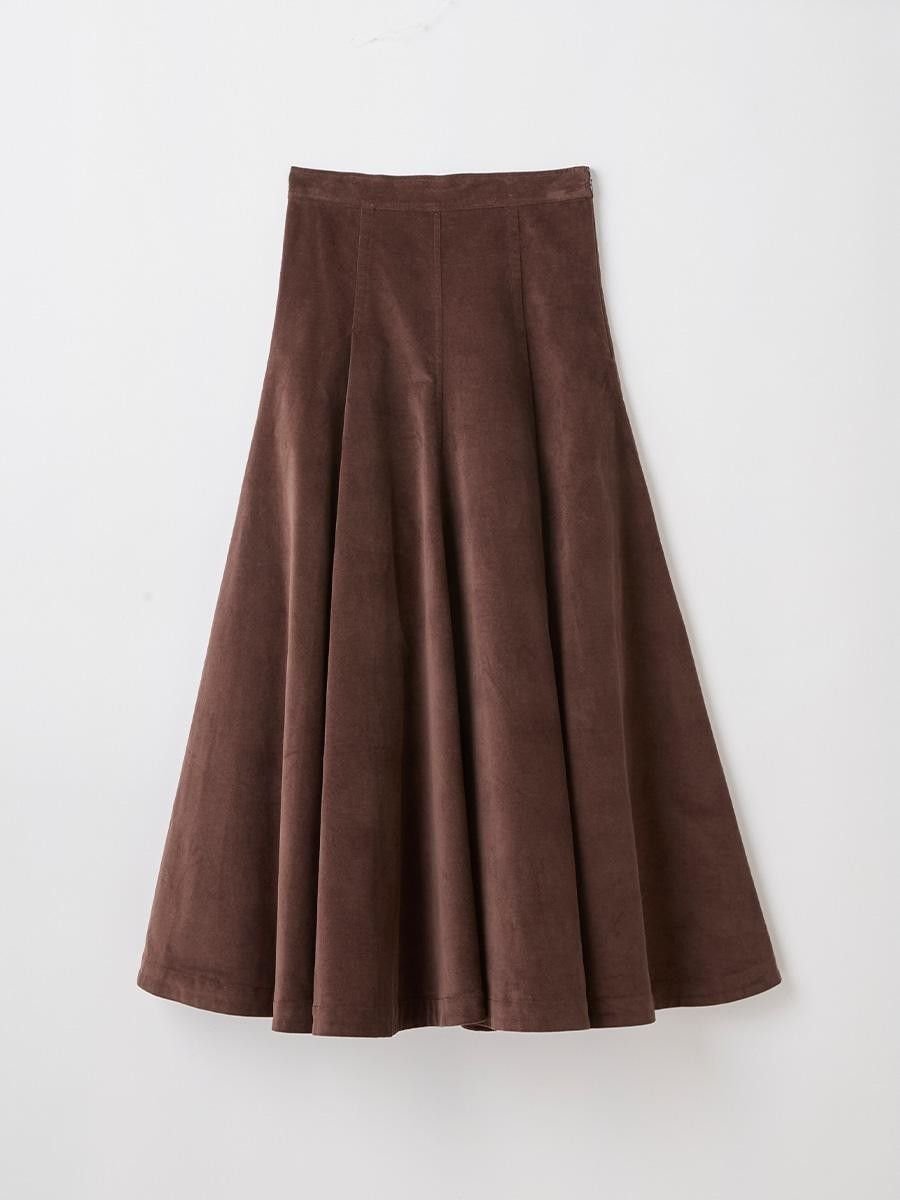 【ヴァン/Vin】のベロアタックフレアスカート インテリア・キッズ・メンズ・レディースファッション・服の通販 founy(ファニー) 　ファッション　Fashion　レディースファッション　Fashion for Women　スカート　Skirts　Aライン・フレアスカート　A-Line & Flared Skirts　エレガント 上品　Elegant　ショート　Short, Short Length　フレア　Flare, Flared　フロント　Front, Front Design　ココア|ID: prp329100004787648 ipo3291000000035087712