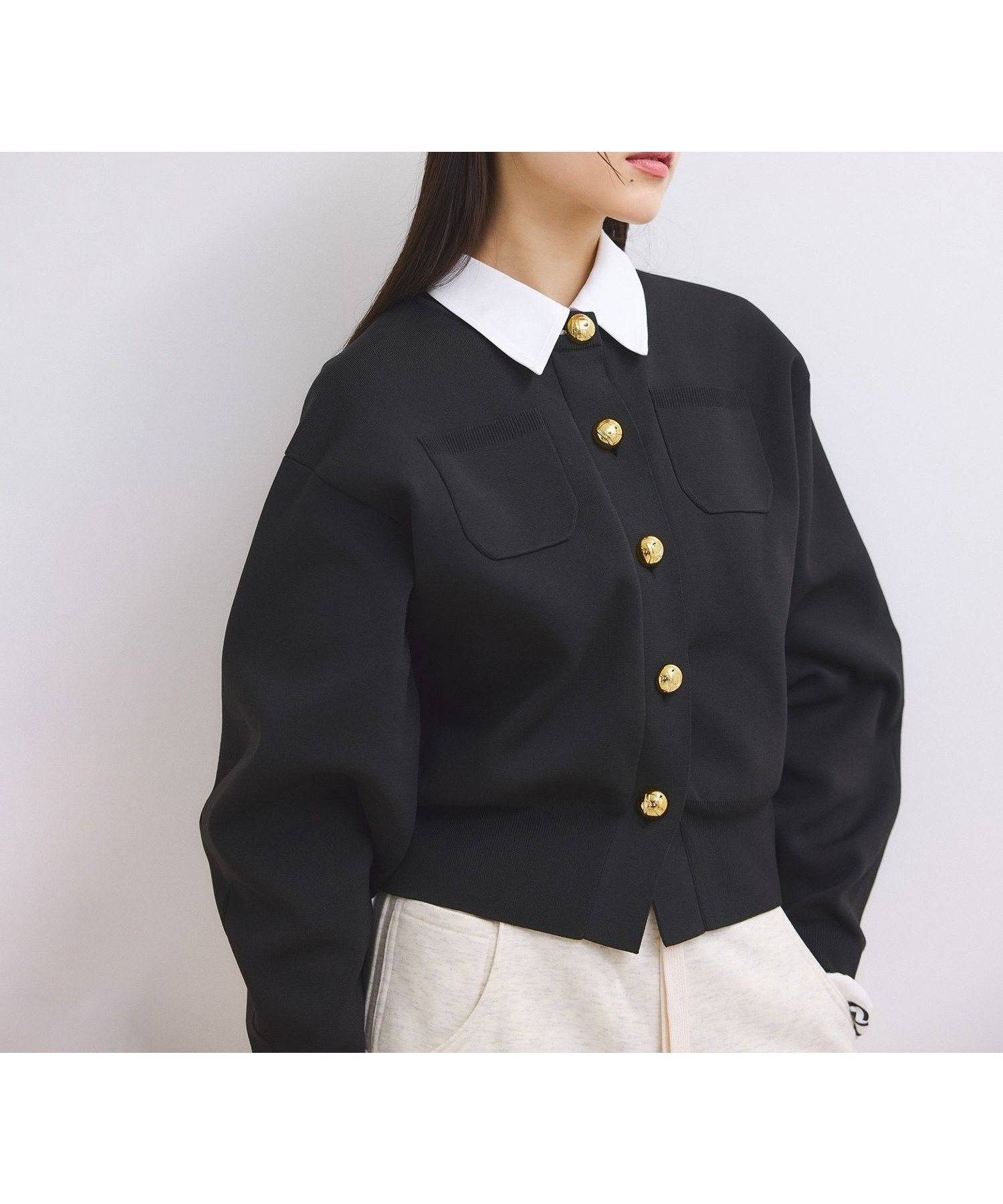 【アダム エ ロペ/ADAM ET ROPE'】の【WEB限定】・【サステナブル】カラー付きカーディガン インテリア・キッズ・メンズ・レディースファッション・服の通販 founy(ファニー) ファッション Fashion レディースファッション Fashion for Women トップス・カットソー Cut & Sew Tops カーディガン・羽織り Layered Style Cardigans カーディガン Cardigan, Knitwear コンパクト Compact, Small Size ジャケット Jacket, Outerwear スラックス Slacks, Dress Pants デニム Denim, Jeans Material 定番 Standard, Basic Item 人気 Popular, Best Seller バランス Balance, Style Balance フェミニン Feminine, Girly フォルム Silhouette, Form ベーシック Basic, Essential ボトム Bottoms, Lower Wear おすすめ Recommended / Our Picks 2025年 2025 2025-2026秋冬・A/W Autumn/Winter 2025–26 AW25–26 ブラック(01)|ID: prp329100004787676 ipo3291000000034781443