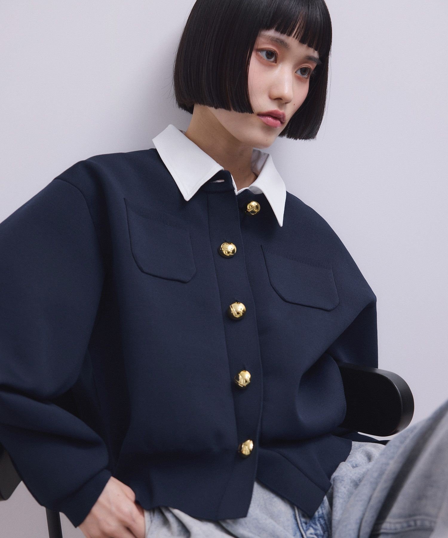 【アダム エ ロペ/ADAM ET ROPE'】の【WEB限定】・【サステナブル】カラー付きカーディガン インテリア・キッズ・メンズ・レディースファッション・服の通販 founy(ファニー) ファッション Fashion レディースファッション Fashion for Women トップス・カットソー Cut & Sew Tops カーディガン・羽織り Layered Style Cardigans カーディガン Cardigan, Knitwear コンパクト Compact, Small Size ジャケット Jacket, Outerwear スラックス Slacks, Dress Pants デニム Denim, Jeans Material 定番 Standard, Basic Item 人気 Popular, Best Seller バランス Balance, Style Balance フェミニン Feminine, Girly フォルム Silhouette, Form ベーシック Basic, Essential ボトム Bottoms, Lower Wear おすすめ Recommended / Our Picks 2025年 2025 2025-2026秋冬・A/W Autumn/Winter 2025–26 AW25–26 ネイビー系(41)|ID: prp329100004787676 ipo3291000000034781445