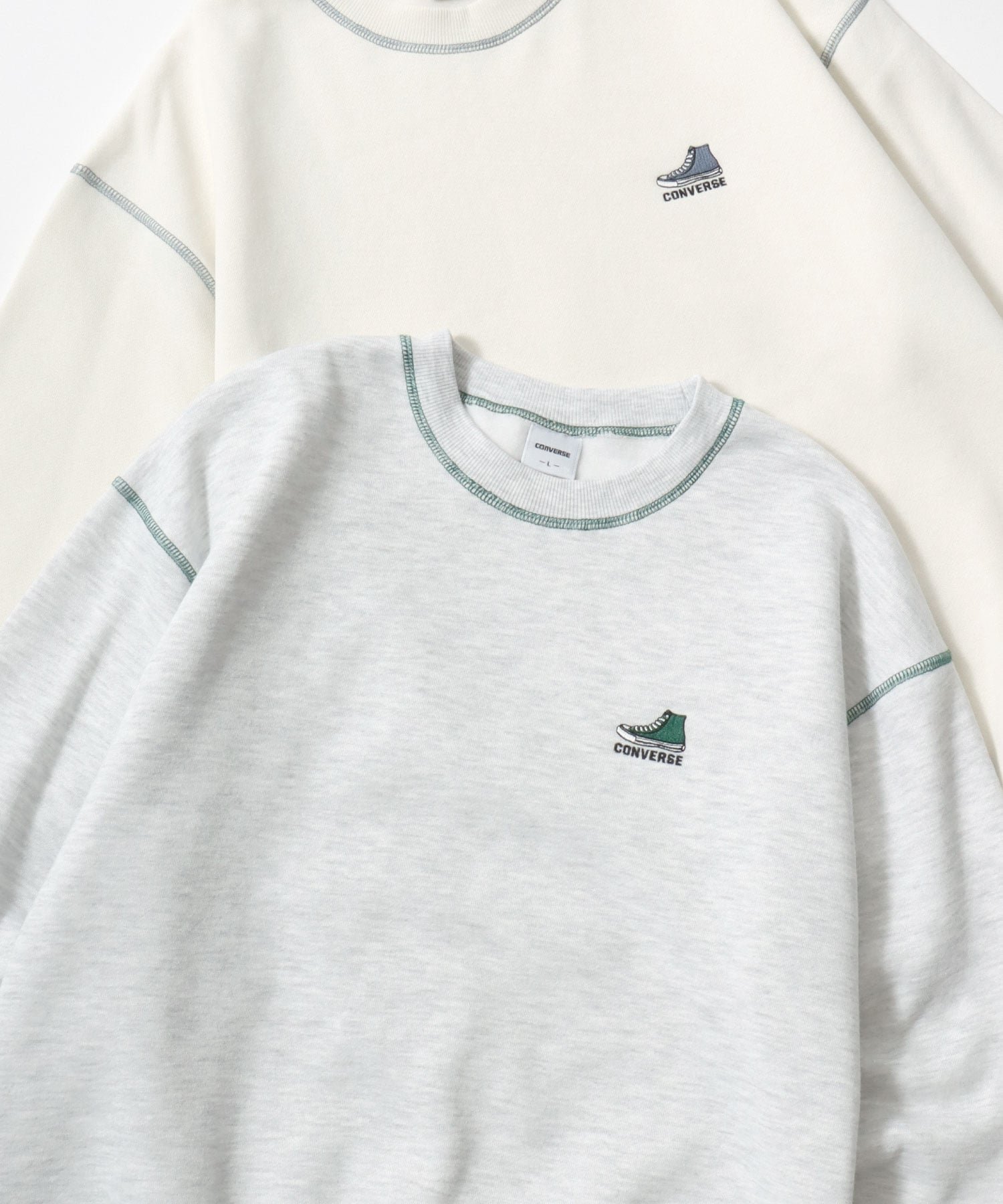 【ラザル/LAZAR】のCONVERSE コンバース 別注 スウェット トレーナー オーバーサイズ 裏起毛 レディース メンズ インテリア・キッズ・メンズ・レディースファッション・服の通販 founy(ファニー) 　ファッション　Fashion　レディースファッション　Fashion for Women　トップス・カットソー　Cut & Sew Tops　レディースパーカー・カジュアルフーディー　Casual Hoodies & Sweatshirts　スウェット・クルーネックトップス　Sweatshirts & Crewnecks / Relaxed Fit Sweat Tops　インナー　Innerwear　カーゴパンツ　Cargo Pants, Utility Pants　カーディガン　Cardigan, Knitwear　キャップ　Cap, Baseball Cap　キャラクター　Character, Licensed Characters　キャンバス　Canvas, Canvas Fabric　シューズ　Shoes, Footwear　シンプル　Simple, Minimal　ジャケット　Jacket, Outerwear　スウェット / スエット　Sweatshirt, Sweatwear　スタンダード　Standard, Basic　ストライプ　Stripe, Striped Pattern　スニーカー　Sneakers, Trainers　スポーツ　Sports, Activewear　スラックス　Slacks, Dress Pants　セットアップ　Set-Up, Coordinated Outfit　センター　Center, Center Line　ダウン　Down, Puffer　デニム　Denim, Jeans Material　トレンド　Trend, Trending Now　トレーナー　Sweatshirt, Trainer　定番　Standard, Basic Item　人気　Popular, Best Seller　バスケット　Basket, Basket Bag　パーカー　Hoodie, Parka　グレー系その他|ID: prp329100004787689 ipo3291000000034748474