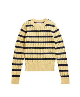 【トミーヒルフィガー/TOMMY HILFIGER】のコットンケーブルミドルゲージクルーネックセーター 人気、トレンドファッション・服の通販 founy(ファニー) ファッション Fashion レディースファッション Fashion for Women アメリカン American Style クラシック Classic, Timeless Style ゴルフ Golf デニム Denim, Jeans Material ボーダー Border, Stripe ミドル Middle Length, Mid Height モダン Modern, Contemporary ロング Long, Long-Length ワンポイント One Point, Statement Accent 人気 Popular, Best Seller |ID:prp329100004787736