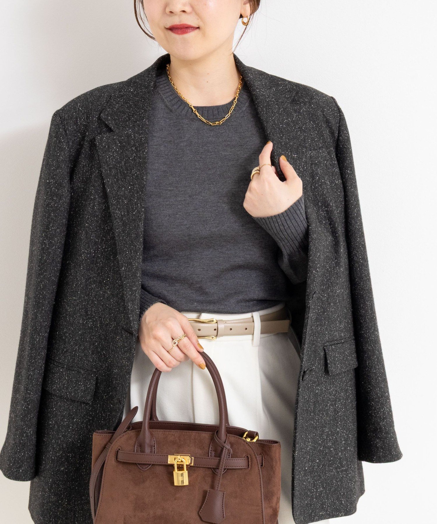 【ノーリーズ/NOLLEY'S】の【MARILYN MOON/マリリーンムーン】14G wool modern sleeve top インテリア・キッズ・メンズ・レディースファッション・服の通販 founy(ファニー) 　ファッション　Fashion　レディースファッション　Fashion for Women　トップス・カットソー　Cut & Sew Tops　エレガント 上品　Elegant　ショルダー　Shoulder, Shoulder Strap　ジャケット　Jacket, Outerwear　ベーシック　Basic, Essential　モダン　Modern, Contemporary　ラベンダー　Lavender　おすすめ　Recommended / Our Picks　2025年　2025　2025-2026秋冬・A/W　Autumn/Winter 2025–26 AW25–26　チャコールグレー|ID: prp329100004787753 ipo3291000000035048280