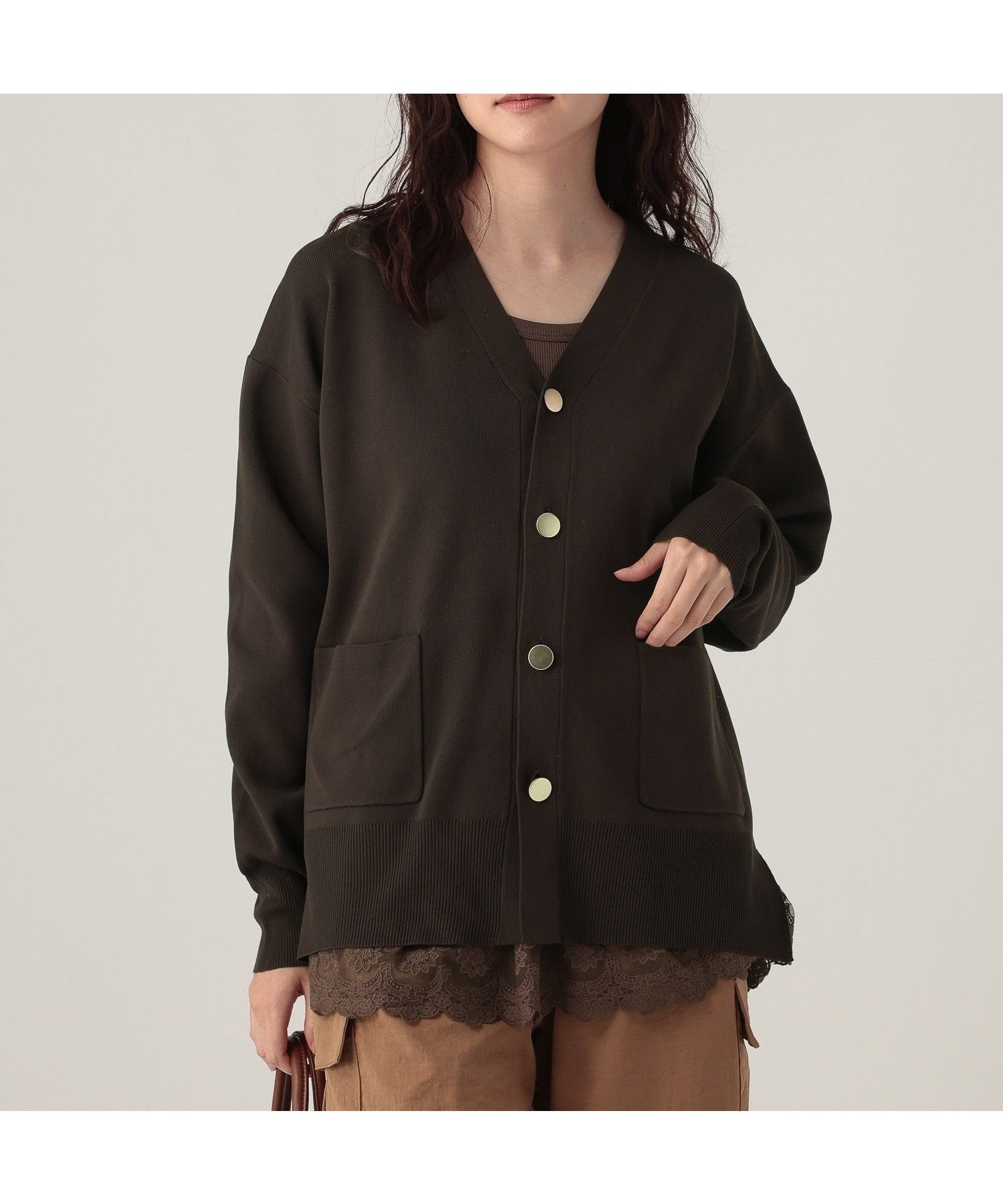 【エルーラ/Elura】のWEB限定カラー 【ランキング獲得!】もっちり立体オーバーカーディガン/327462 インテリア・キッズ・メンズ・レディースファッション・服の通販 founy(ファニー) 　ファッション　Fashion　レディースファッション　Fashion for Women　トップス・カットソー　Cut & Sew Tops　カーディガン・羽織り　Layered Style Cardigans　秋　Autumn　カットソー　Cut and Sewn Top　カーディガン　Cardigan, Knitwear　タイトスカート　Pencil Skirt, Tight Skirt　チェック　Check, Plaid, Tartan　デニム　Denim, Jeans Material　人気　Popular, Best Seller　バランス　Balance, Style Balance　フェミニン　Feminine, Girly　フレア　Flare, Flared　ボトム　Bottoms, Lower Wear　羽織　Haori, Light Jacket　リラックス　Relax, Relaxed Fit　ワイド　Wide, Wide Fit　A/W・秋冬　Autumn/Winter　エレガント 上品　Elegant　ダークブラウン|ID: prp329100004787808 ipo3291000000035351395