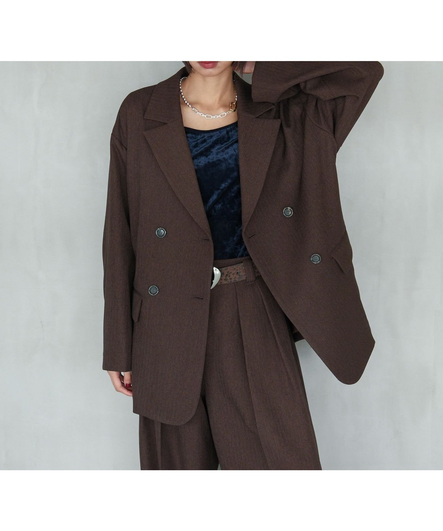 【ページボーイ/PAGEBOY】のMIXボーンジャケット インテリア・キッズ・メンズ・レディースファッション・服の通販 founy(ファニー) ファッション Fashion レディースファッション Fashion for Women アウター Coat / Outerwear Collection レディースジャケット・軽アウター Jackets クラシック Classic, Timeless Style ショルダー Shoulder, Shoulder Strap ジャケット Jacket, Outerwear スラックス Slacks, Dress Pants セットアップ Set-Up, Coordinated Outfit ダブル Double, Double-Breasted ドロップ Drop Shoulder, Dropped Style ブラウン58|ID: prp329100004787844 ipo3291000000034789707