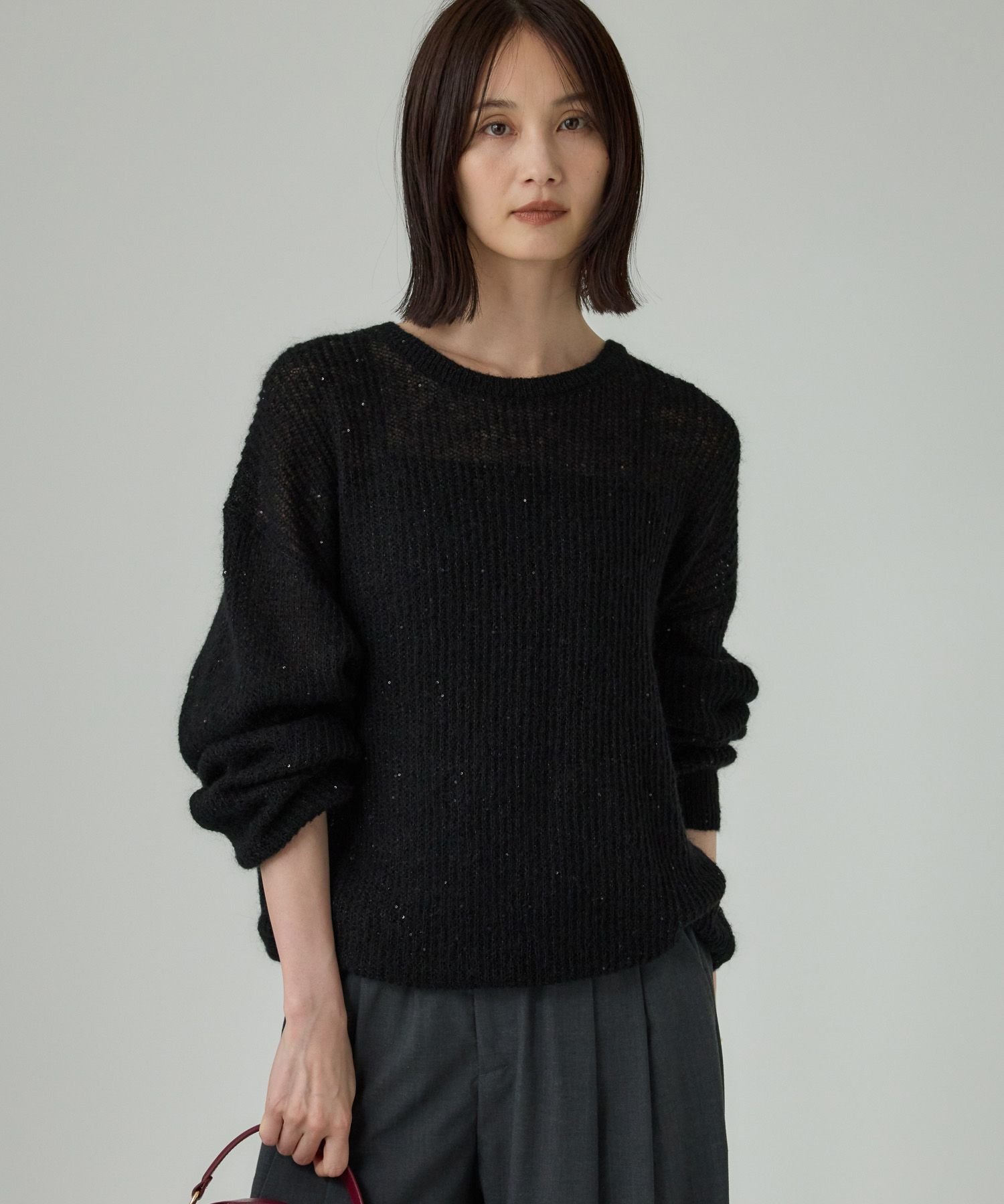 【バビロン/BABYLONE / KIDS】のアゼアミモヘアシアーニット インテリア・キッズ・メンズ・レディースファッション・服の通販 founy(ファニー) 　ファッション　Fashion　キッズファッション　Fashion for Kids　秋　Autumn　デニム　Denim, Jeans Material　トレンド　Trend, Trending Now　フェミニン　Feminine, Girly　ベーシック　Basic, Essential　再入荷　Restock / Back in Stock　おすすめ　Recommended / Our Picks　ブラック19|ID: prp329100004787881 ipo3291000000034914449