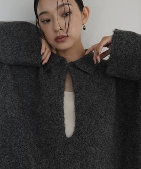 【ヘラム/hellam】のキーネックポロニット 人気、トレンドファッション・服の通販 founy(ファニー) ファッション Fashion レディースファッション Fashion for Women トップス・カットソー Cut & Sew Tops ニット Knit Tops & Sweaters |ID:prp329100004787899