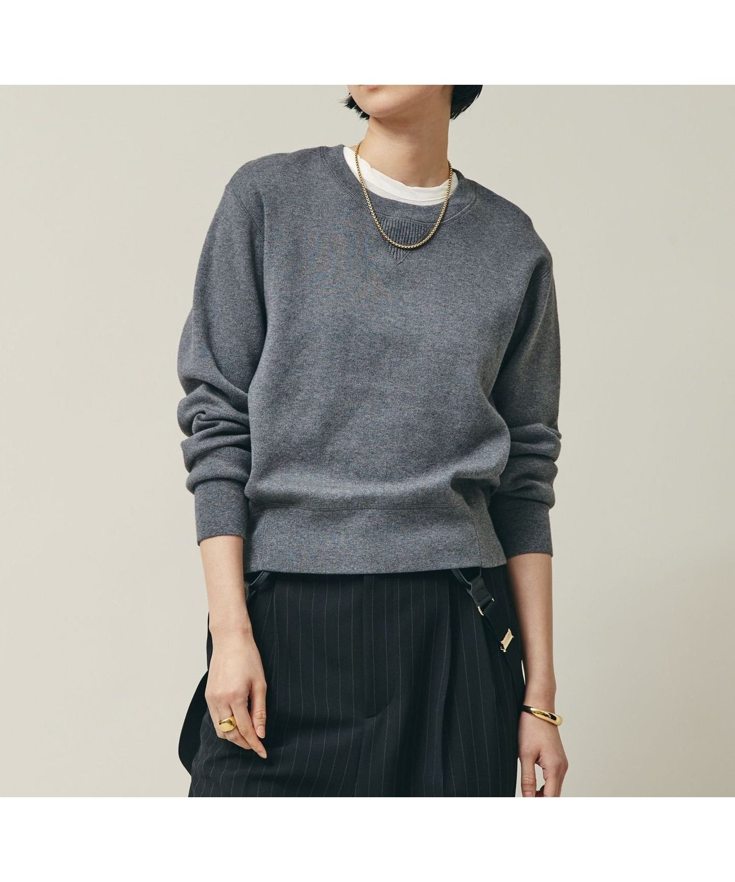 【カレンソロジー/Curensology】のクリーミーコットンプルオーバー インテリア・キッズ・メンズ・レディースファッション・服の通販 founy(ファニー) 　ファッション　Fashion　レディースファッション　Fashion for Women　トップス・カットソー　Cut & Sew Tops　カジュアルプルオーバー・ニットトップス　Pullovers & Knit Tops / Casual Pullovers　インド　Indian Textile　エレガント 上品　Elegant　シンプル　Simple, Minimal　ラグジュアリー　Luxury, Elegant　チャコール18|ID: prp329100004787944 ipo3291000000035200756