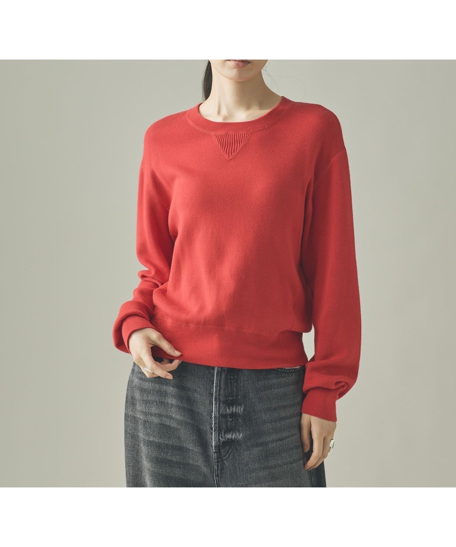 【カレンソロジー/Curensology】のクリーミーコットンプルオーバー インテリア・キッズ・メンズ・レディースファッション・服の通販 founy(ファニー) 　ファッション　Fashion　レディースファッション　Fashion for Women　トップス・カットソー　Cut & Sew Tops　カジュアルプルオーバー・ニットトップス　Pullovers & Knit Tops / Casual Pullovers　インド　Indian Textile　エレガント 上品　Elegant　シンプル　Simple, Minimal　ラグジュアリー　Luxury, Elegant　【NEW】レッド35|ID: prp329100004787944 ipo3291000000035200757