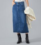 【エドウイン オンライン モール/EDWIN ONLINE MALL】のLee STANDARD WARDROBE スカート セットアップ可【スタイリスト樋口かほり着用】 人気、トレンドファッション・服の通販 founy(ファニー) ファッション Fashion レディースファッション Fashion for Women セットアップ Matching Sets スカート・ミニ/ミディ/マキシ Skirts / Mini, Midi & Maxi Skirts シンプル Simple, Minimal スニーカー Sneakers, Trainers スリット Slit, Slit Detail セットアップ Set-Up, Coordinated Outfit デニム Denim, Jeans Material ミドル Middle Length, Mid Height エレガント 上品 Elegant thumbnail 濃色ブルー|ID: prp329100004787970 ipo3291000000034998671