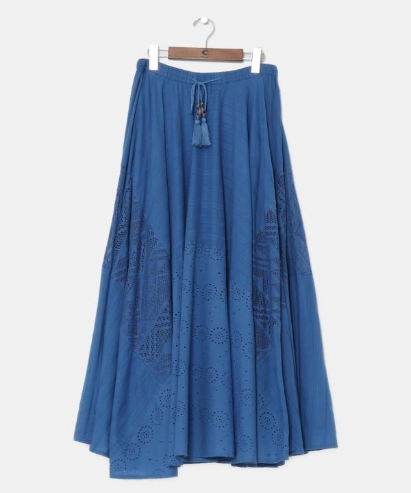 【アミナコレクション/Amina Collection】の【チャイハネ】レリーアスカート インテリア・キッズ・メンズ・レディースファッション・服の通販 founy(ファニー) ファッション Fashion レディースファッション Fashion for Women スカート Skirts シンプル Simple, Minimal タッセル Tassel, Fringe フレア Flare, Flared レース Lace, Lace Fabric ブルー|ID: prp329100004787979 ipo3291000000034841696