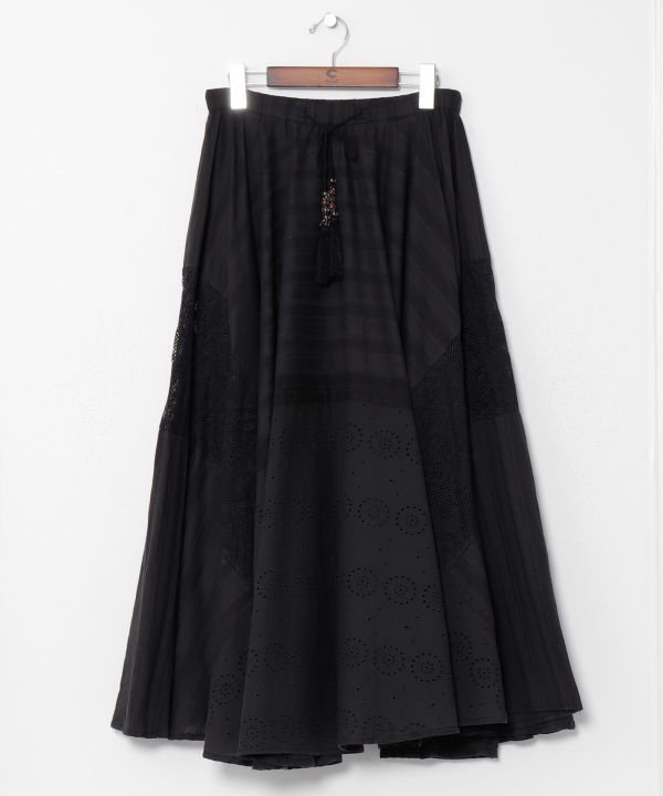 【アミナコレクション/Amina Collection】の【チャイハネ】レリーアスカート インテリア・キッズ・メンズ・レディースファッション・服の通販 founy(ファニー) ファッション Fashion レディースファッション Fashion for Women スカート Skirts シンプル Simple, Minimal タッセル Tassel, Fringe フレア Flare, Flared レース Lace, Lace Fabric ブラック|ID: prp329100004787979 ipo3291000000034841698
