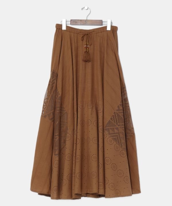【アミナコレクション/Amina Collection】の【チャイハネ】レリーアスカート インテリア・キッズ・メンズ・レディースファッション・服の通販 founy(ファニー) ファッション Fashion レディースファッション Fashion for Women スカート Skirts シンプル Simple, Minimal タッセル Tassel, Fringe フレア Flare, Flared レース Lace, Lace Fabric ブラウン|ID: prp329100004787979 ipo3291000000034841700