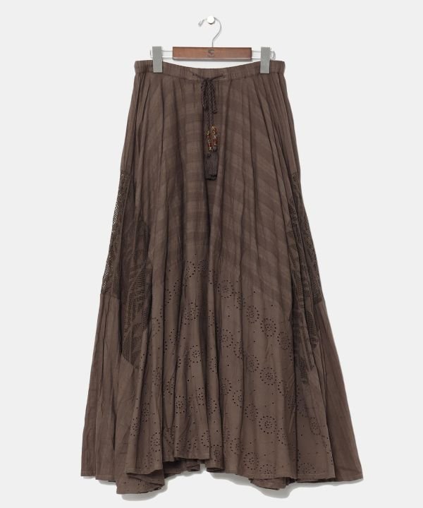 【アミナコレクション/Amina Collection】の【チャイハネ】レリーアスカート インテリア・キッズ・メンズ・レディースファッション・服の通販 founy(ファニー) ファッション Fashion レディースファッション Fashion for Women スカート Skirts シンプル Simple, Minimal タッセル Tassel, Fringe フレア Flare, Flared レース Lace, Lace Fabric ダークブラウン|ID: prp329100004787979 ipo3291000000034841701