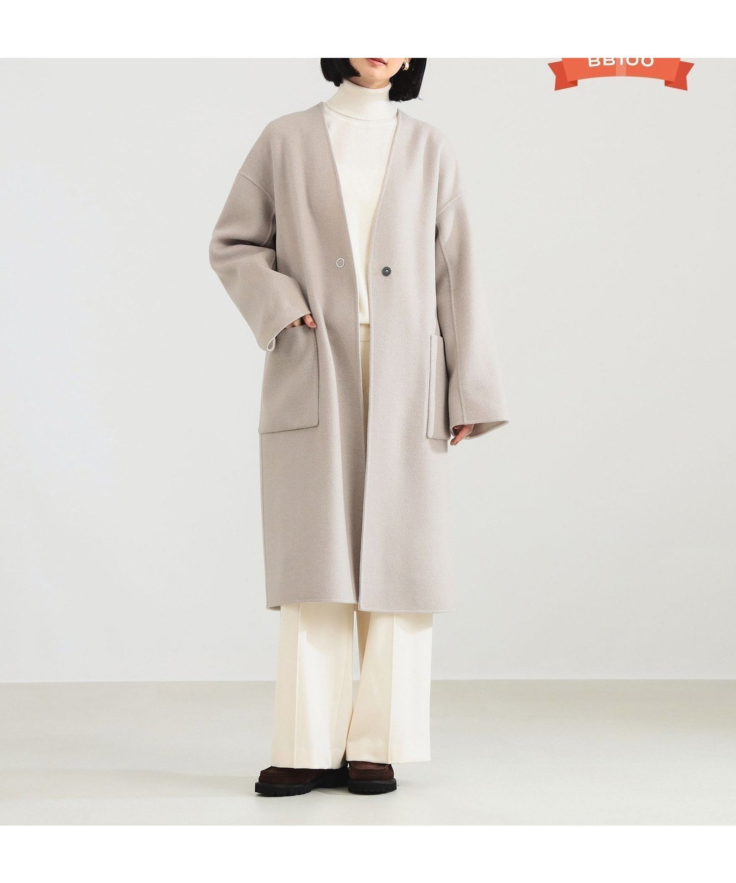 【デミルクス ビームス/Demi-Luxe BEAMS】の【ビームスの百名品】リバー Vネック ロングコート 25AW リバーシブル バイカラー 軽あったかリバーコート インテリア・キッズ・メンズ・レディースファッション・服の通販 founy(ファニー) ファッション Fashion レディースファッション Fashion for Women アウター Coat / Outerwear Collection コート・ロングコート・ピーコート Long Coats, Peacoats & More シンプル Simple, Minimal 定番 Standard, Basic Item リバーシブル Reversible, Two-Sided リュクス Luxury, Elegant, High-End, Chic ロング Long, Long-Length 冬 Winter / This Winter A/W・秋冬 Autumn/Winter 2025年 2025 2025-2026秋冬・A/W Autumn/Winter 2025–26 AW25–26 BEIGE/OFF_WHITE|ID: prp329100004787994 ipo3291000000034771270