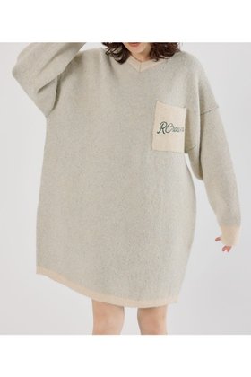 【ロデオクラウンズワイドボウル/RODEO CROWNS WIDE BOWL】のロゴブークレニットワンピース 人気、トレンドファッション・服の通販 founy(ファニー) ファッション Fashion レディースファッション Fashion for Women ワンピース Dresses ニットワンピース Knit Dresses おすすめ Recommended / Our Picks デニム Denim, Jeans Material フロント Front, Front Design ポケット Pocket, Pocket Detail |ID:prp329100004788039